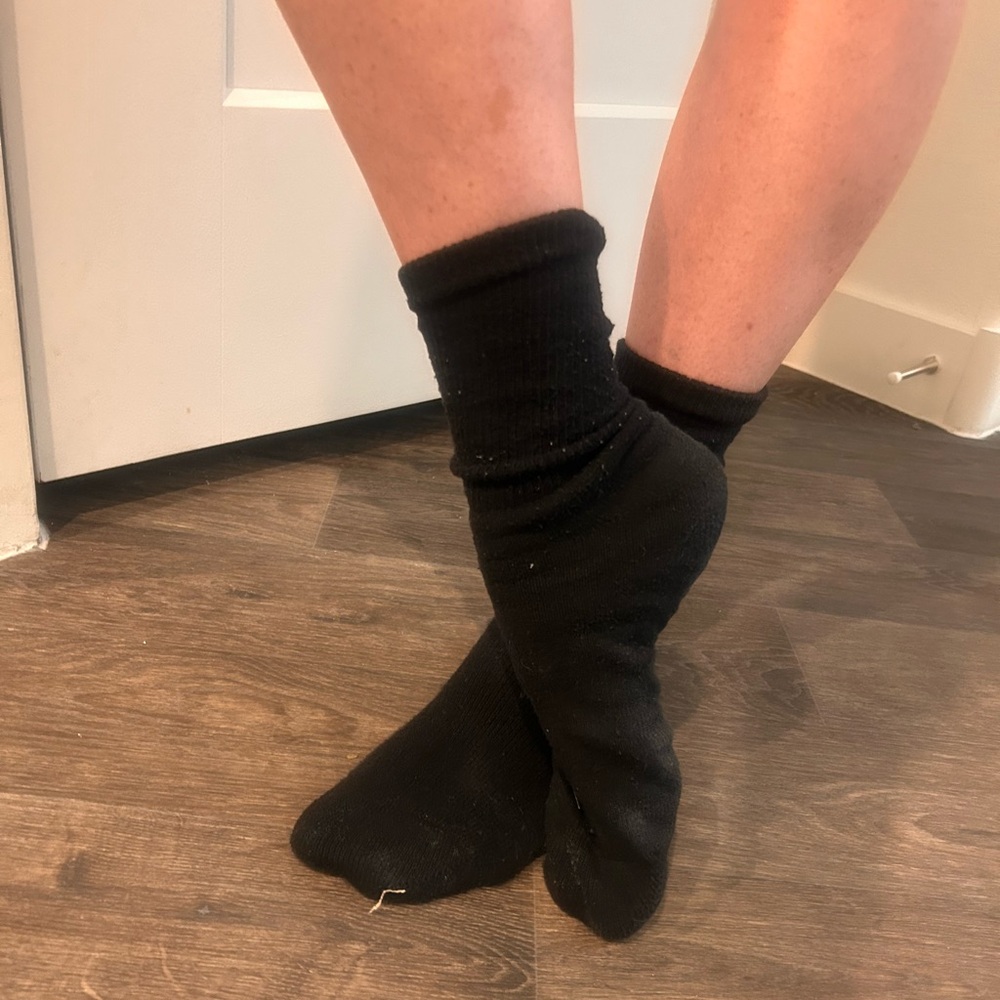 7 Day Worn Hanes Black Women's Socks